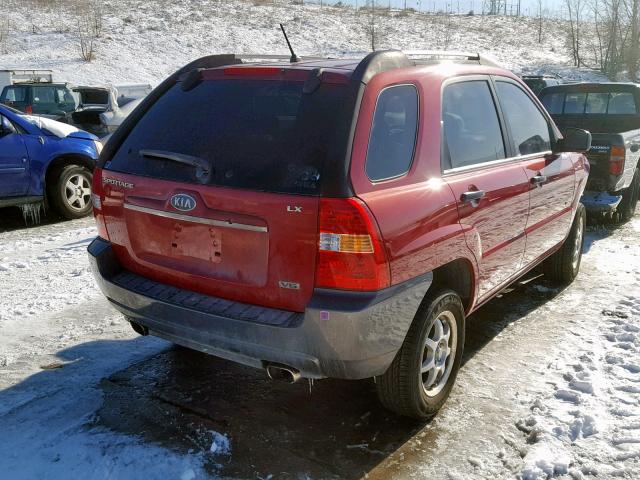 KNDJE723X77368483 - 2007 KIA SPORTAGE E RED photo 4