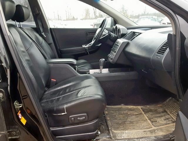 JN8AZ08W83W234167 - 2003 NISSAN MURANO SL BLACK photo 5