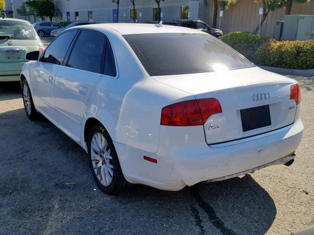 WAUAF78E88A136018 - 2008 AUDI A4 2.0T WHITE photo 3