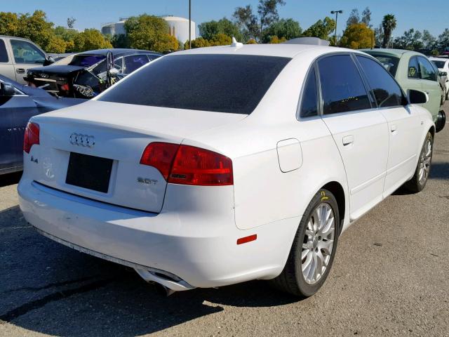 WAUAF78E88A136018 - 2008 AUDI A4 2.0T WHITE photo 4