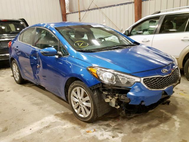 KNAFX4A82E5057891 - 2014 KIA FORTE EX BLUE photo 1