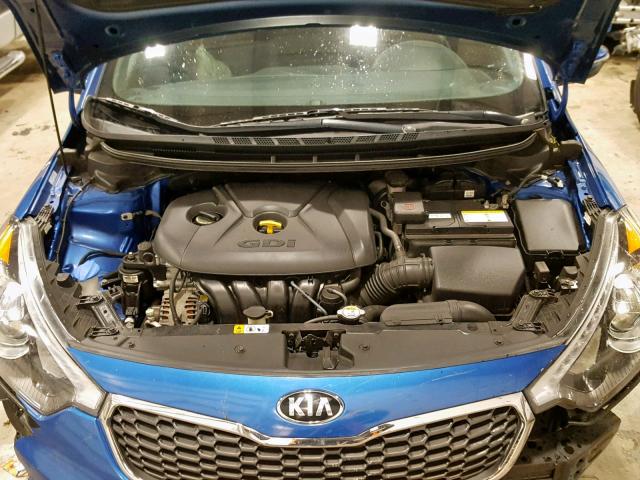 KNAFX4A82E5057891 - 2014 KIA FORTE EX BLUE photo 7