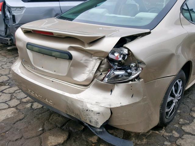 2G2WP522951216205 - 2005 PONTIAC GRAND PRIX GOLD photo 9