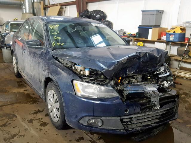 3VW2K7AJ6DM423362 - 2013 VOLKSWAGEN JETTA BASE Կապույտ լուսանկար 1