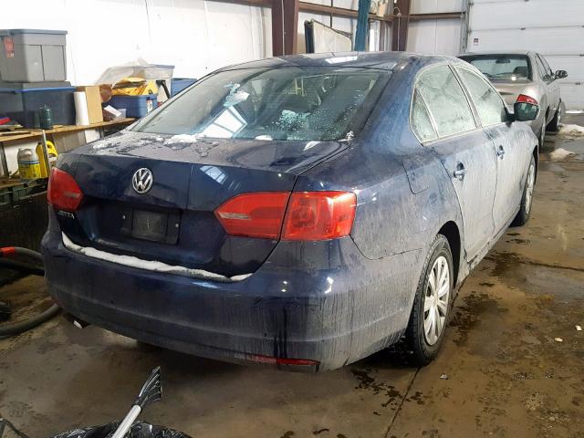 3VW2K7AJ6DM423362 - 2013 VOLKSWAGEN JETTA BASE Կապույտ լուսանկար 4