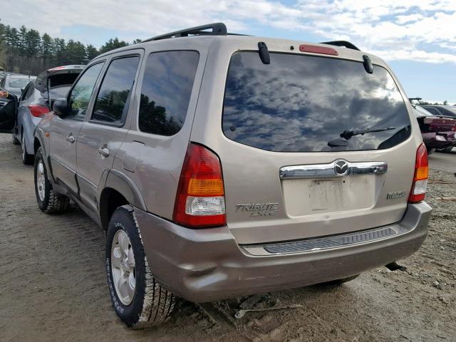 4F2YU08162KM11236 - 2002 MAZDA TRIBUTE LX TAN photo 3