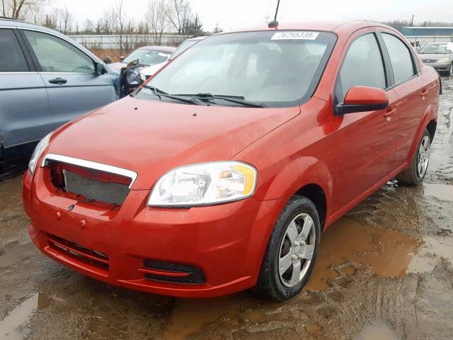 KL1TD5DE6AB131984 - 2010 CHEVROLET AVEO LS RED photo 2