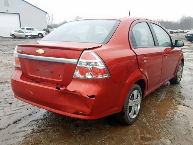 KL1TD5DE6AB131984 - 2010 CHEVROLET AVEO LS RED photo 4