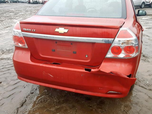 KL1TD5DE6AB131984 - 2010 CHEVROLET AVEO LS RED photo 9