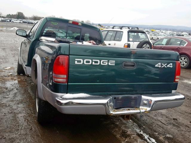 1B7GG22X41S128201 - 2001 DODGE DAKOTA GREEN photo 3