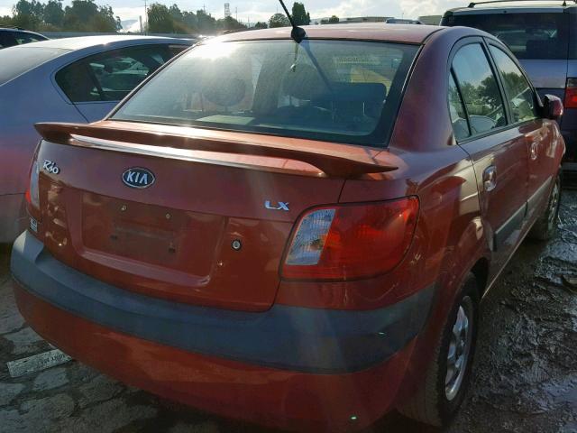 KNADE123876231202 - 2007 KIA RIO BASE RED photo 4