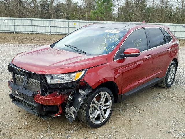 2FMTK3K89FBB38375 - 2015 FORD EDGE TITAN MAROON photo 2