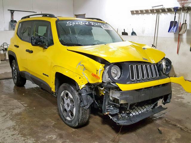 ZACCJBAB9HPE66571 - 2017 JEEP RENEGADE S ყვითელი ფოტო 1