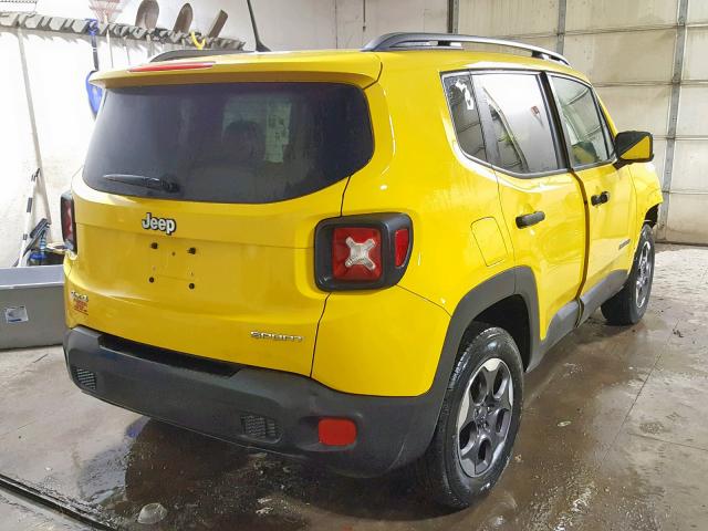 ZACCJBAB9HPE66571 - 2017 JEEP RENEGADE S ყვითელი ფოტო 4