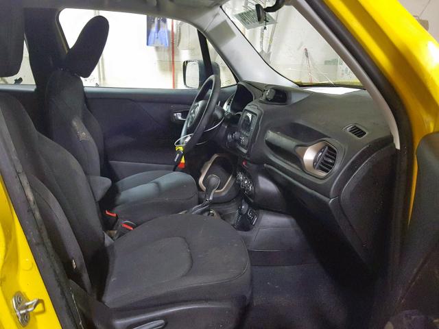ZACCJBAB9HPE66571 - 2017 JEEP RENEGADE S ყვითელი ფოტო 5