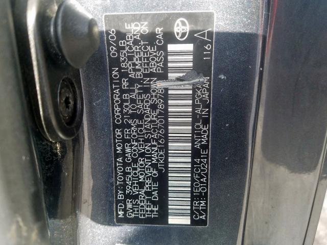 JTKDE167670178978 - 2007 TOYOTA SCION TC  照片 10