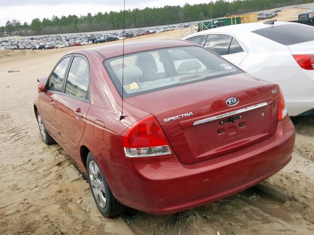 KNAFE222895663660 - 2009 KIA SPECTRA EX BURGUNDY photo 3