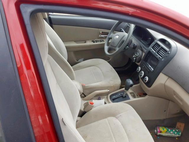 KNAFE222895663660 - 2009 KIA SPECTRA EX BURGUNDY photo 5