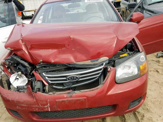 KNAFE222895663660 - 2009 KIA SPECTRA EX BURGUNDY photo 7