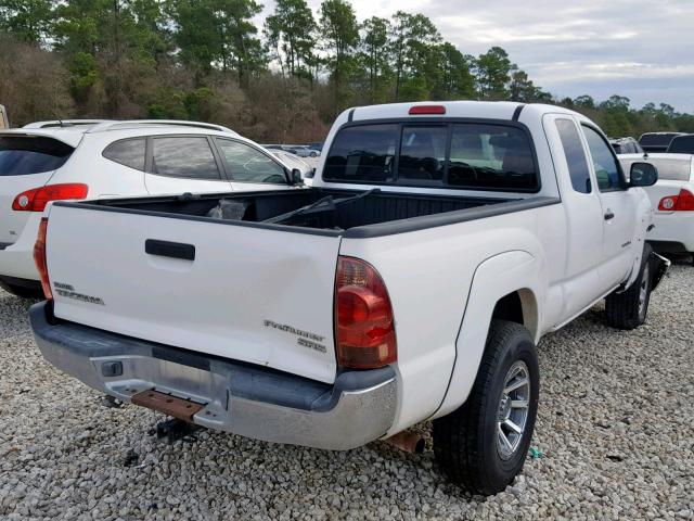 5TETX62N75Z009483 - 2005 TOYOTA TACOMA PRE WHITE photo 4