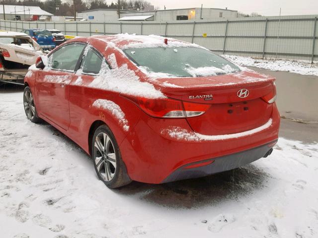 KMHDH6AE9DU010074 - 2013 HYUNDAI ELANTRA CO RED photo 3