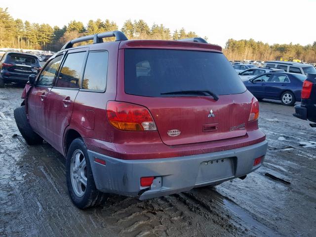 JA4LZ31GX3U111047 - 2003 MITSUBISHI OUTLANDER RED photo 3