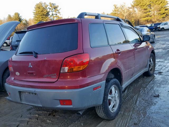 JA4LZ31GX3U111047 - 2003 MITSUBISHI OUTLANDER RED photo 4