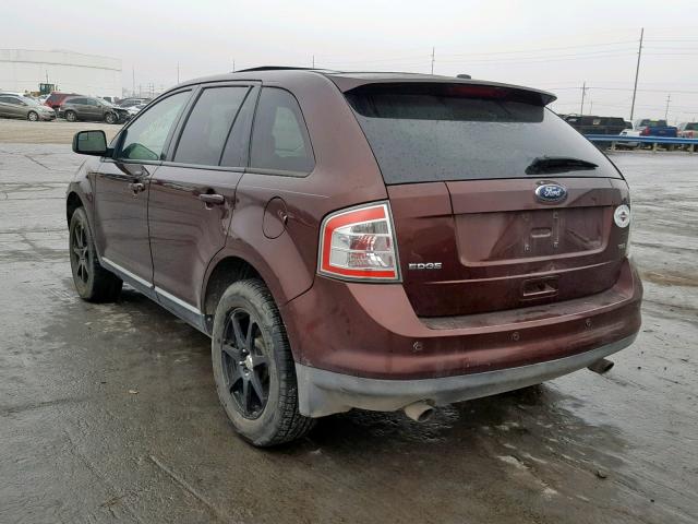 2FMDK38C19BA65197 - 2009 FORD EDGE SEL MAROON photo 3