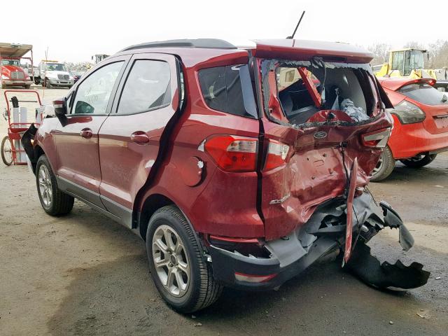 MAJ6P1UL1JC186153 - 2018 FORD ECOSPORT S RED photo 3