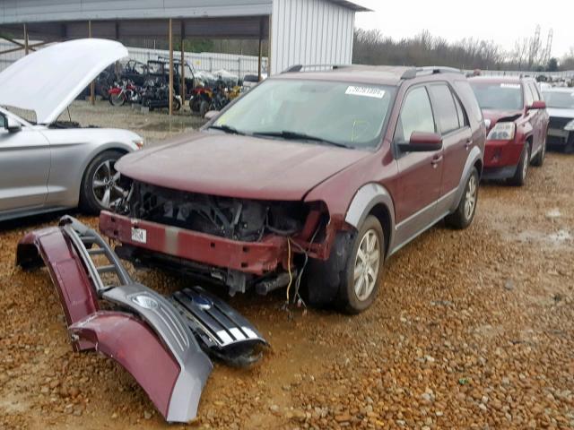 1FMDK05W88GA04174 - 2008 FORD TAURUS X S MAROON photo 2