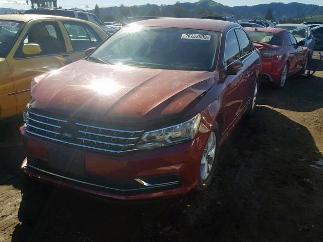 1VWAT7A39HC015990 - 2017 VOLKSWAGEN PASSAT S RED photo 2