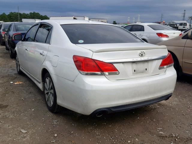 4T1BK3DB3BU394360 - 2011 TOYOTA AVALON BAS WHITE photo 3