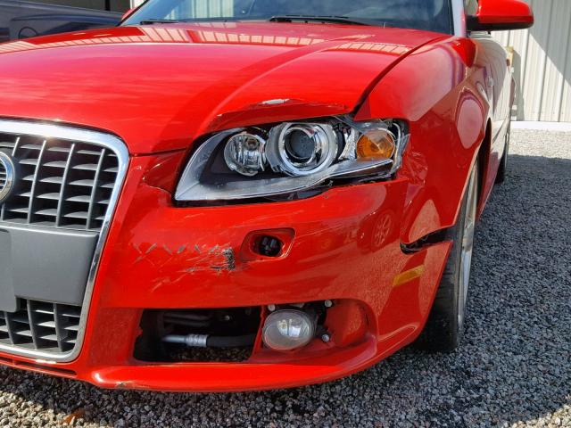 WAUEH48H38K002967 - 2008 AUDI A4 S-LINE RED photo 9
