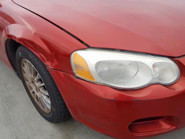 1C3EL46X04N236198 - 2004 CHRYSLER SEBRING LX RED photo 9