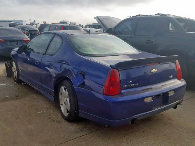 2G1WL16C679369950 - 2007 CHEVROLET MONTE CARL BLUE photo 3