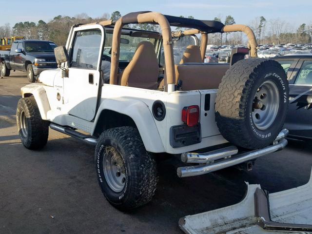 1J4FA59S71P302851 - 2001 JEEP WRANGLER / WHITE photo 3