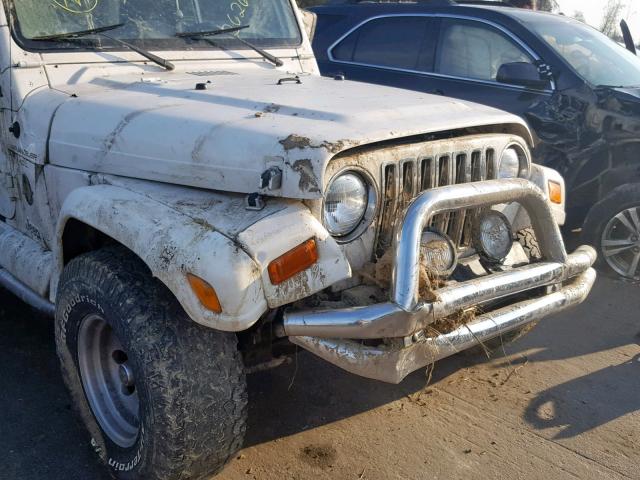 1J4FA59S71P302851 - 2001 JEEP WRANGLER / WHITE photo 9