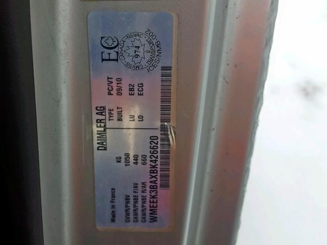 WMEEK3BAXBK426620 - 2011 SMART FORTWO PAS 银色 照片 10