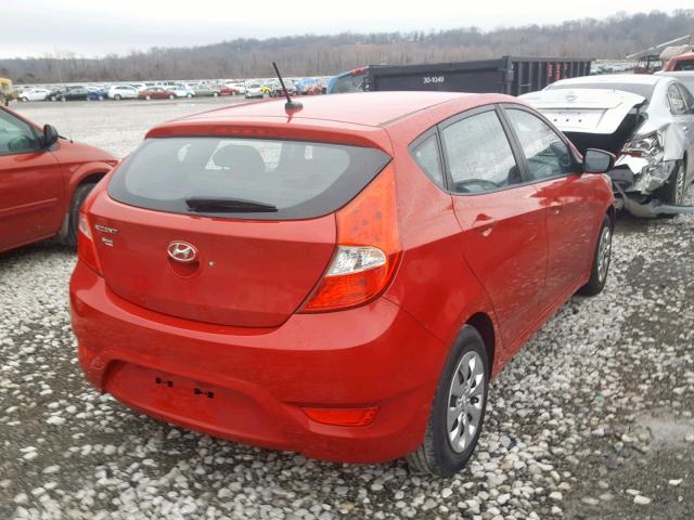 KMHCT5AE9GU269477 - 2016 HYUNDAI ACCENT SE RED photo 4