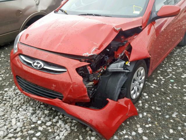 KMHCT5AE9GU269477 - 2016 HYUNDAI ACCENT SE RED photo 9