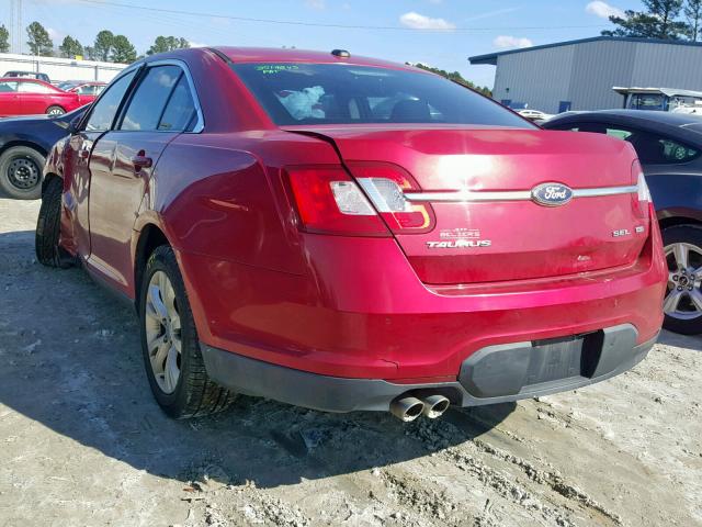 1FAHP2HW8BG142633 - 2011 FORD TAURUS SEL RED photo 3