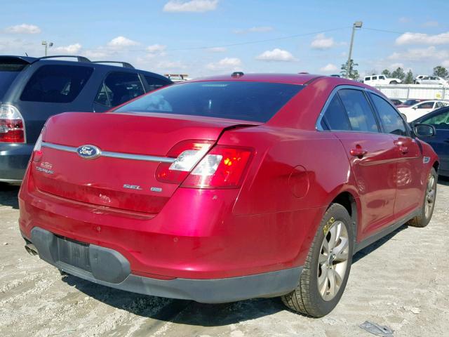 1FAHP2HW8BG142633 - 2011 FORD TAURUS SEL RED photo 4