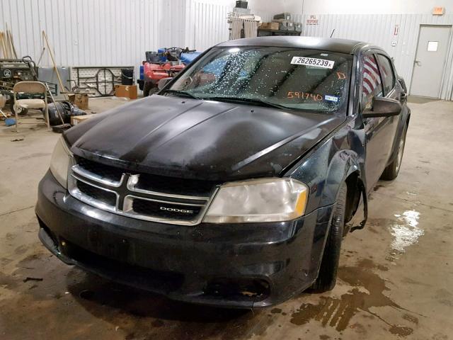 1B3BD4FB5BN591740 - 2011 DODGE AVENGER EX BLACK photo 2