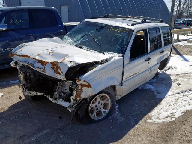 1J4FX78S5WC309209 - 1998 JEEP GRAND CHER WHITE photo 2