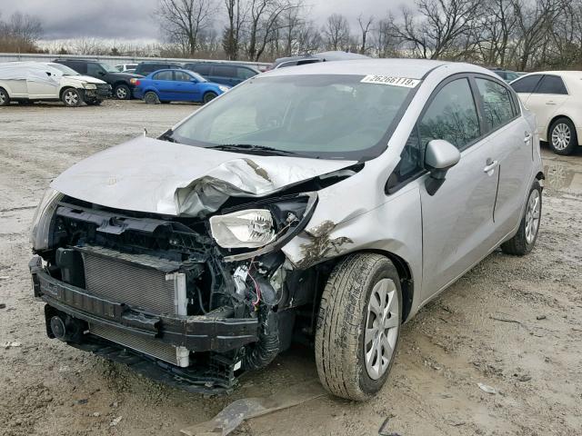 KNADM4A31D6308526 - 2013 KIA RIO LX SILVER photo 2