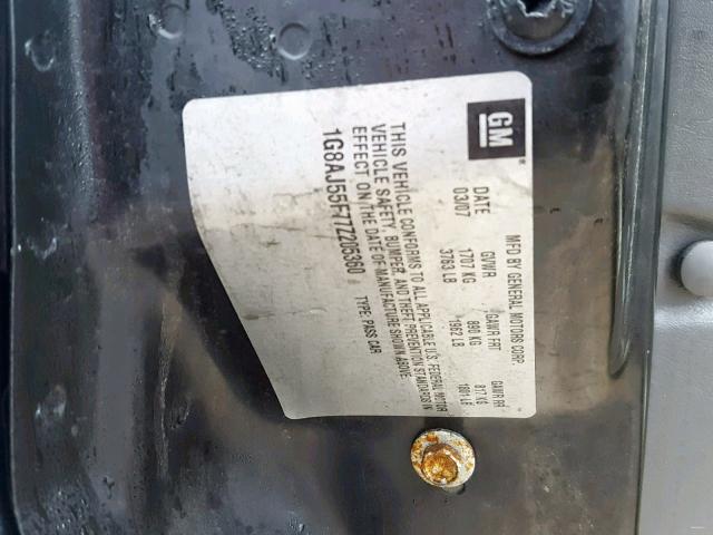 1G8AJ55F77Z205360 - 2007 SATURN ION LEVEL SILVER photo 10