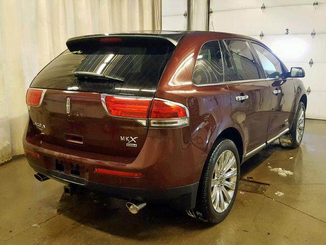 2LMDJ8JK2CBL14667 - 2012 LINCOLN MKX MAROON photo 4