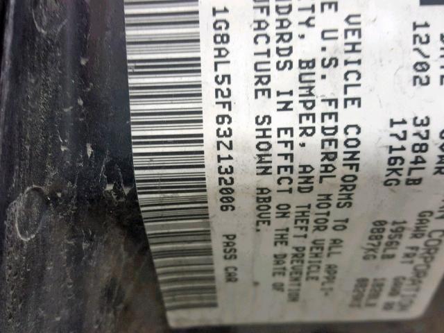 1G8AL52F63Z132006 - 2003 SATURN ION LEVEL BLACK photo 10