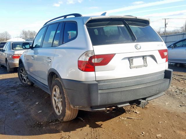 WBXPA73455WC48662 - 2005 BMW X3 2.5I SILVER photo 3