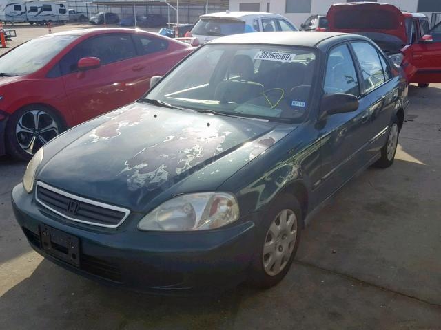 2HGEJ6612YH563596 - 2000 HONDA CIVIC BASE GREEN photo 2